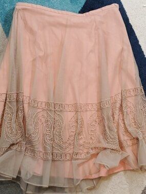 Vera Cristina beaded nylon skirt s size 10 whimsigoth cottagecore fairy